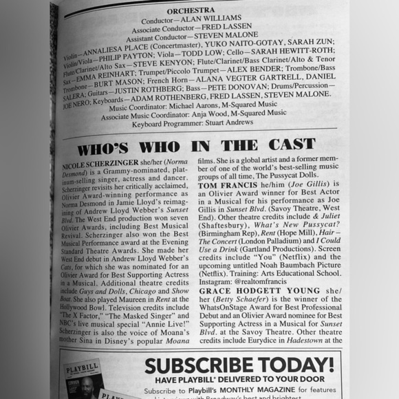 Sunset Boulevard Broadway Playbill April 2025 Nicole Scherzinger Tom Francis NEW - Picture 8 of 11